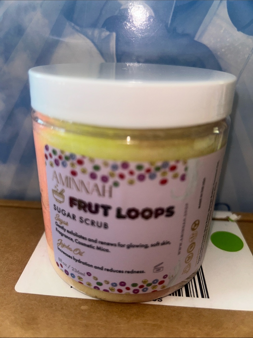 Aminnah Fruit Loops Sugar Scrub - Yellow Exfoliating Body Scrub